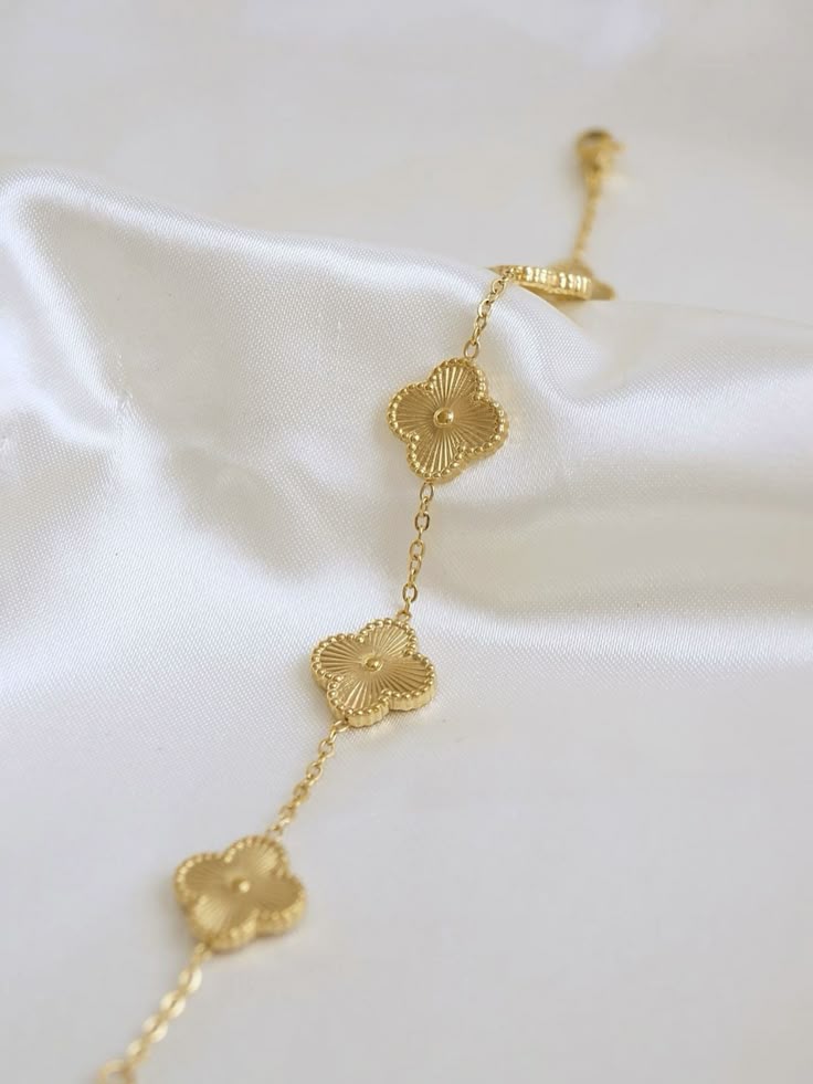 Golden Clover Charm Bracelet