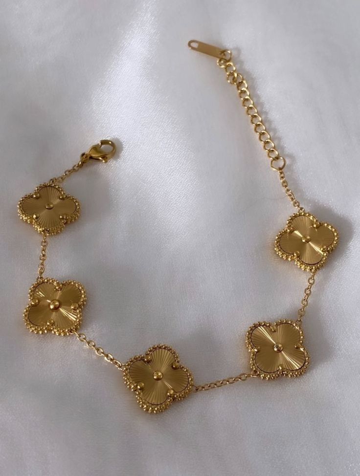 Golden Clover Charm Bracelet